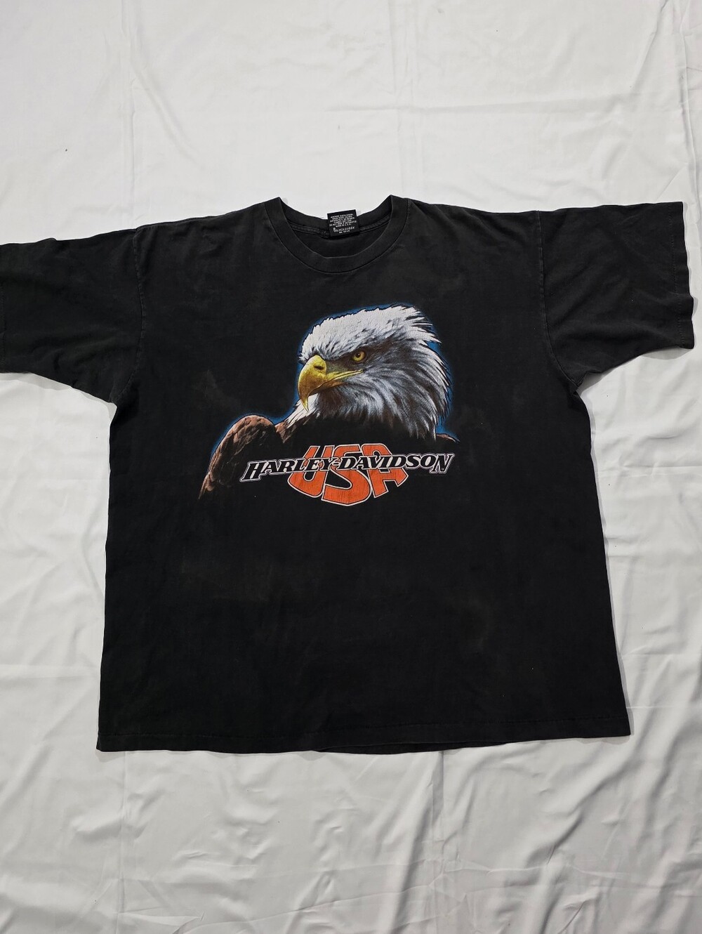 Vintage 1991 Harley Davidson USA Portland Oregon Short Sleeve Black Tee
